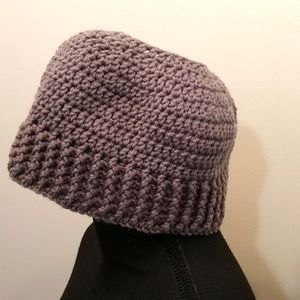 Homemade Women’s Crochet Ponytail Hat gray‎
